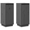 vidaXL Aparador 2 uds madera maciza de pino gris 31,5x34x75 cm