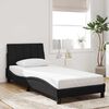 vidaXL Estructura de cama sin colch&oacute;n Hanko terciopelo negro 90x200 cm