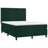 vidaXL Cama box spring con colch&oacute;n terciopelo verde oscuro 140x190 cm
