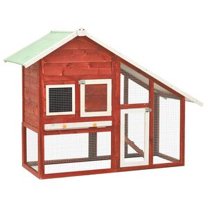 vidaXL Conejera madera maciza de abeto rojo y blanco 140x63x120 cm