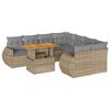 vidaXL Set de sof&aacute;s de jard&iacute;n con cojines 9 pzas rat&aacute;n sint&eacute;tico beige