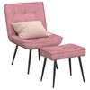vidaXL Sill&oacute;n de relax con reposapi&eacute;s terciopelo rosa