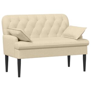 vidaXL Sof&aacute; amoroso con botones acolchados Crema 111 x 68 x 80 cm Tela