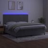 vidaXL Cama box spring colchón y LED terciopelo gris claro 200x200 cm