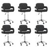 vidaXL Sillas de comedor giratorias 6 unidades cuero sint&eacute;tico negro