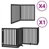 vidaXL Puerta de perros plegable 12 paneles madera &aacute;lamo negra 960 cm