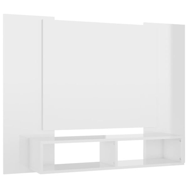 vidaXL Mueble TV de pared contrachapado blanco brillante 120x23,5x90cm