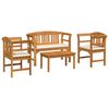 vidaXL Juego de muebles 4 pcs Natural Madera de Acacia S&oacute;lida