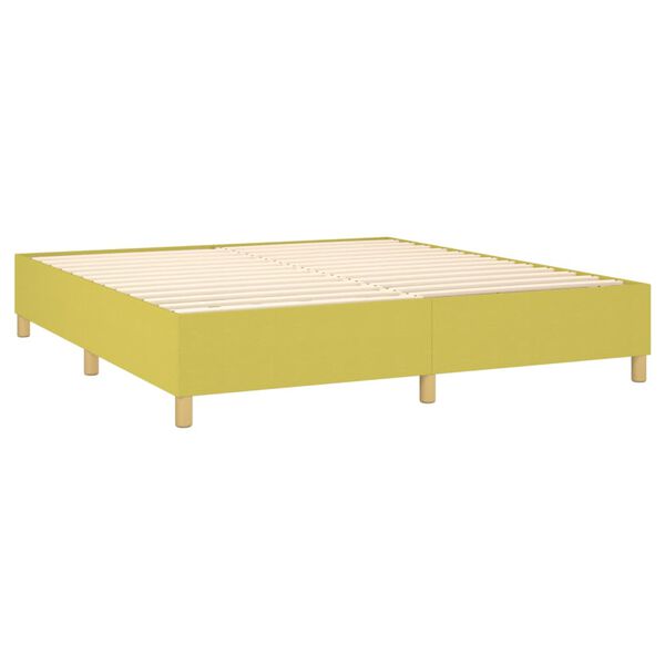 vidaXL Cama box spring con colch&oacute;n tela verde 180x200 cm