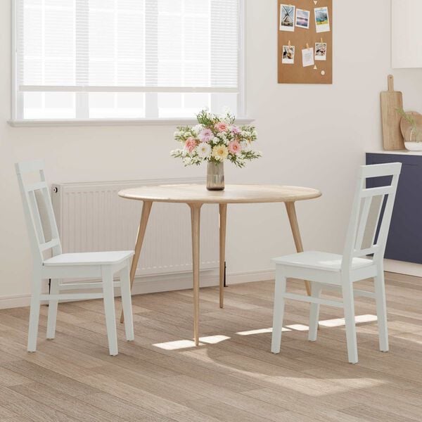 vidaXL Silla de comedor 2 pcs Madera sólida
