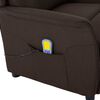vidaXL Sillón de masaje eléctrico tela marrón oscuro