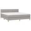 vidaXL Cama box spring con colch&oacute;n tela gris claro 160x200 cm