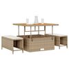 vidaXL Conjunto de Comedor de Jardín Beige Poliratán