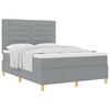 vidaXL Cama tipo Box Spring con colch&oacute;n Gris Claro 140 x 200 cm tela