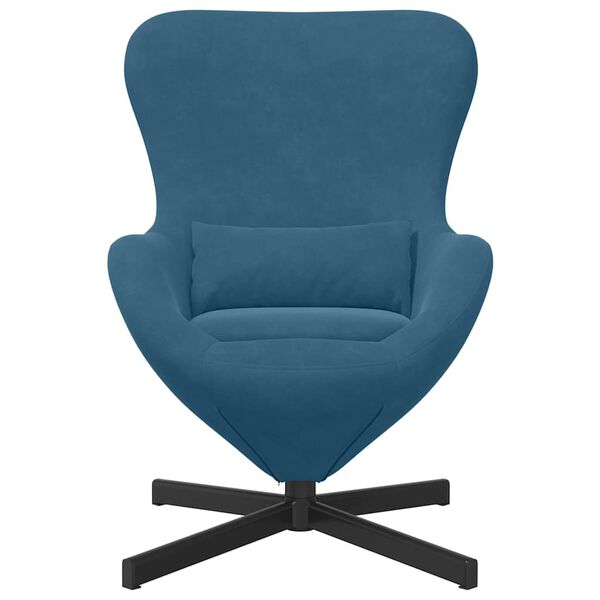 vidaXL Sill&oacute;n huevo Azul 63 x 73 x 90 cm Terciopelo