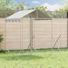 vidaXL Perrera de exterior con techo acero galvanizado plata 14x2x2,5m