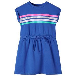 vidaXL Vestido infantil con cord&oacute;n azul cobalto 104