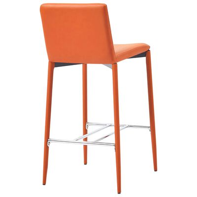 vidaXL Juego de mesa alta y taburetes 5 piezas cuero sintético naranja