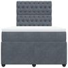 vidaXL Cama box spring con colch&oacute;n terciopelo gris oscuro 120x190 cm