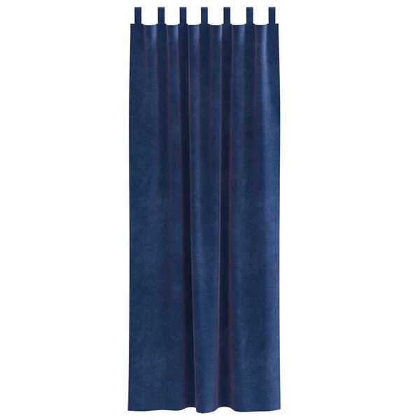 vidaXL Cortinas opacas 2 pcs Azul Oscuro 140 x 260 cm Terciopelo