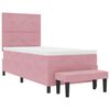 vidaXL Cama tipo Box Spring con colch&oacute;n Rosa 90 x 190 cm Terciopelo