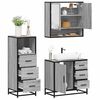 vidaXL Set de muebles de ba&ntilde;o 3 pzas madera contrachapada gris sonoma