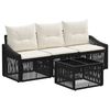 vidaXL Conjunto de sof&aacute;s de jard&iacute;n 4 uds. Negro rat&aacute;n sint&eacute;tico