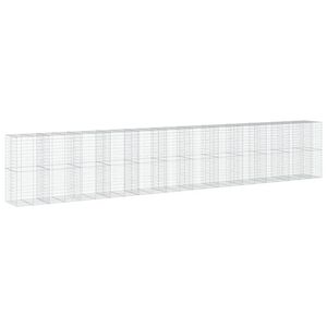 vidaXL Cesta gaviones con cubierta hierro galvanizado 1150x100x200 cm