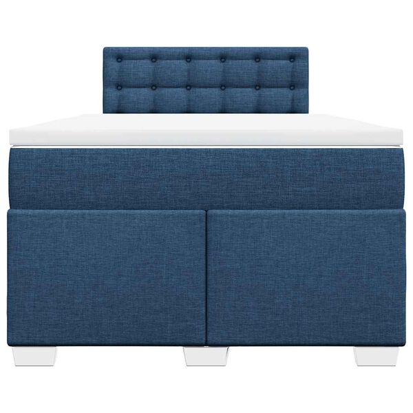 vidaXL Cama box spring con colch&oacute;n tela azul 120x190 cm