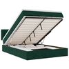 vidaXL Estructura de cama otomana con colch&oacute;n verde oscuro 140x200 cm