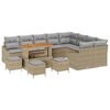 vidaXL Conjunto de sof&aacute;s de jard&iacute;n 13 uds. Beige rat&aacute;n sint&eacute;tico