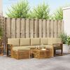 vidaXL Conjunto de Sof&aacute; Seccional con coj&iacute;n 7 pcs Natural y Beige