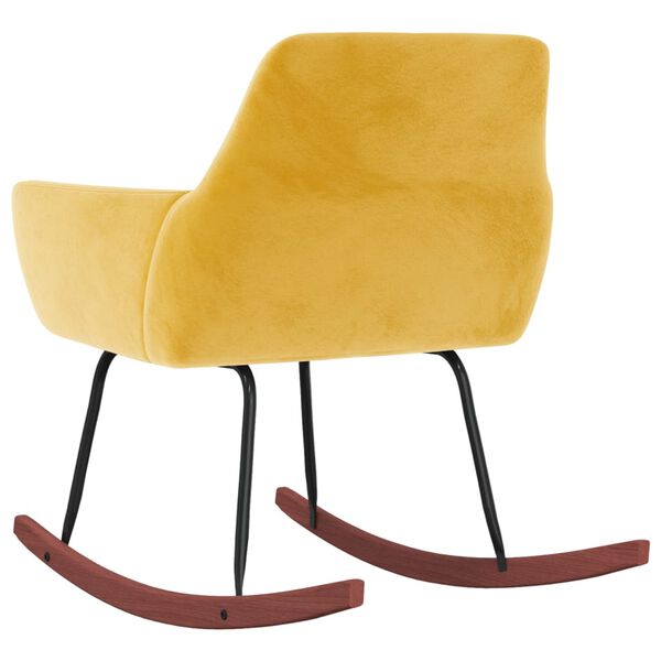 vidaXL Silla mecedora de terciopelo amarillo