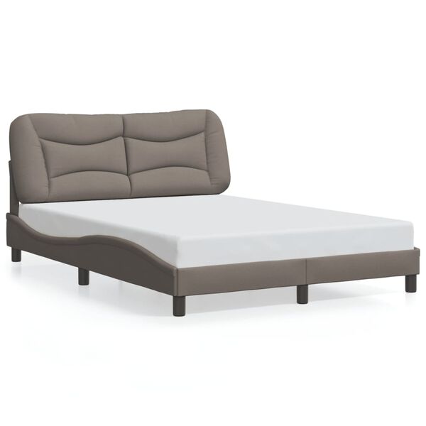 vidaXL Estructura de cama sin colchón Hvar tela gris taupe 120x200 cm