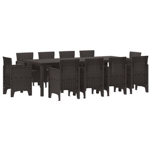 vidaXL Conjunto de Comedor de Jard&iacute;n 11 pcs Marr&oacute;n Polipropileno