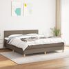 vidaXL Cama box spring con colch&oacute;n tela gris taupe 180x200 cm