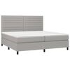 vidaXL Cama box spring con colch&oacute;n tela gris claro 200x200 cm