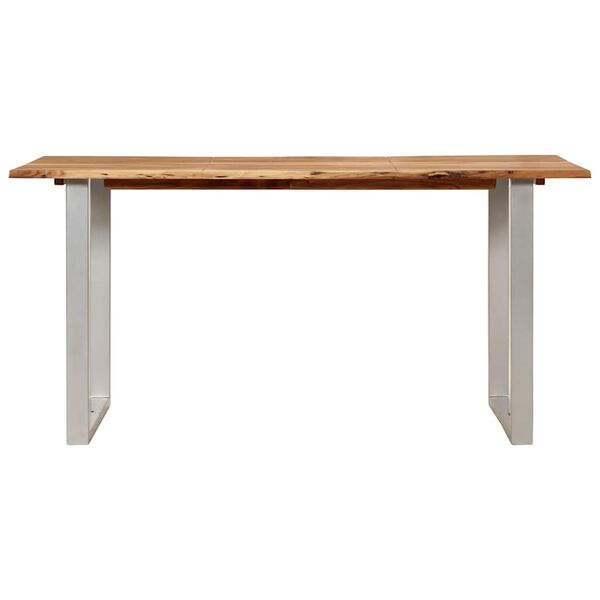 vidaXL Mesa de comedor de madera maciza de acacia 154x80x76 cm