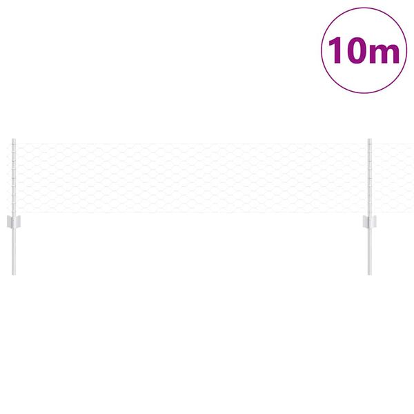 vidaXL Valla con Poste Plateado 0,4 x 10 m Acero