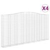 vidaXL Cestas de gaviones 4 uds forma de arco hierro 400x30x200/220 cm