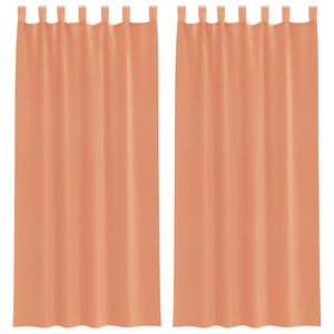 vidaXL Cortinas de gasa con trabillas 2 uds terracota 140x245 cm
