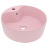 vidaXL Lavabo lujo con rebosadero cer&aacute;mica rosa mate 36x13 cm