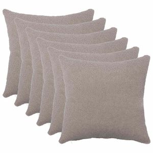 vidaXL Funda de almohada 6 pcs HEERLEN Gris Claro 30 x 30 cm Boucl&eacute;