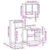 vidaXL Set de muebles baño 3 pzas madera contrachapada roble ahumado