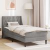 vidaXL Estructura de cama con colch&oacute;n Gris Claro 90 x 190 cm