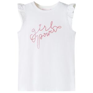 Camiseta infantil de manga volante crudo 140