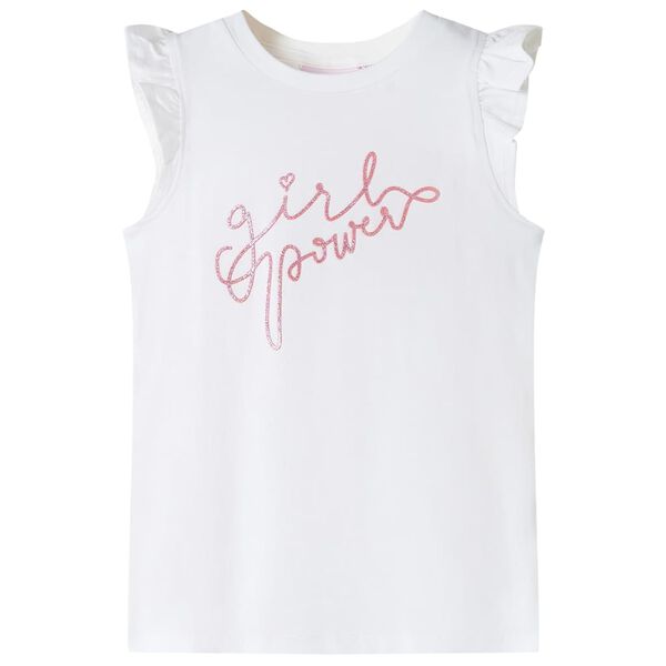 Camiseta infantil de manga volante crudo 140