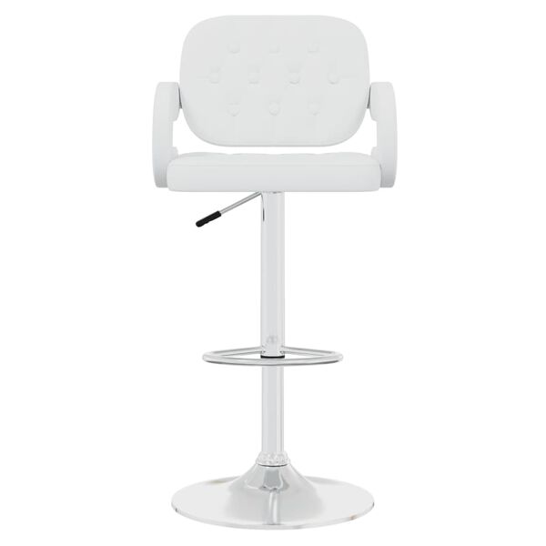 vidaXL Taburetes de cocina 2 unidades cuero sint&eacute;tico blanco