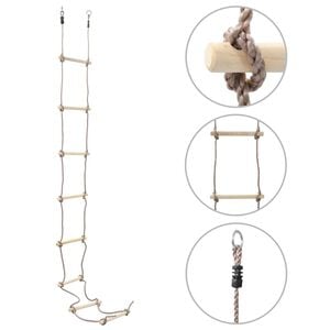 vidaXL Escalera de cuerda para ni&ntilde;os madera 290 cm