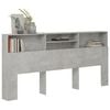 vidaXL Mueble cabecero gris hormig&oacute;n 220x19x103,5 cm